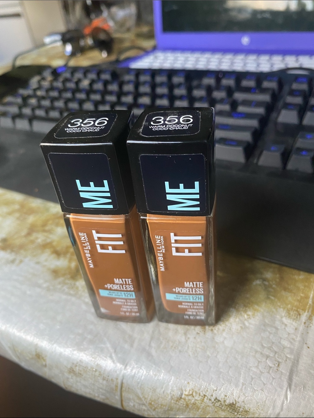 Maybelline Fit Me Matte + Poreless Foundation — 356 Warm Coconut (Pair)